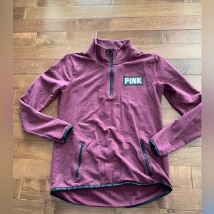 Victoria’s Secret Pink Burgundy 1/4 Zipper Pullover Long Sleeve Sweater small S